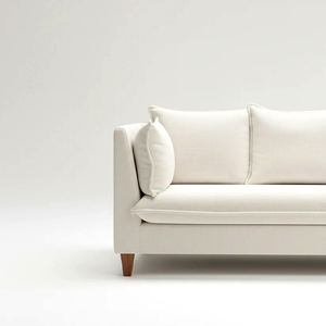 Sofá de Tela de 3 Plazas de Estilo Nórdico Moderno, Sofá Minimalista para Sala de Estar con Patas de Roble Cónicas y Cojines Traseros Afelpados - Product Image 3