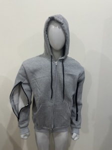 Sweat-shirt à capuche pour dialyse avec fermeture éclair aux bras, veste adaptative en coton chaud pour l'hiver, idéal pour les traitements d'hémodialyse, d'infusion et de chimiothérapie - Product Image 3