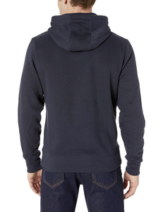 Men's <b>Navy</b> Blue Zipper-Up Hooded <b>Sweatshirt</b> Pocket Regular Fit Casual Knitted French Terry 100% Cotton Anti-Shrink Autumn - Product Image 2