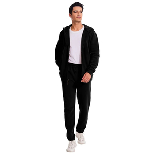 Conjunto Deportivo Personalizado al por Mayor para Hombre, 100% Algodón, Talla Grande, con Apliques Bordados, Sudadera con Cremallera y Pantalones Deportivos Unisex - Product Image 4
