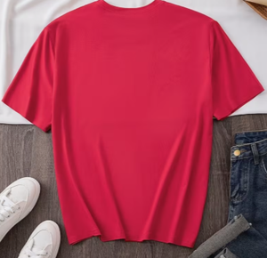 Camiseta Roja de Cuello Redondo para Mujer, Estampado de Latido de Corazón, Manga Larga, Casual, 100% Algodón Jersey, Corte Holgado, Estampado Digital - Product Image 2