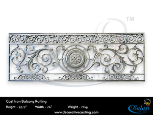 Rampe de balcon traditionnelle en fer forgé, main courante décorative en fonte, tube décoratif résistant à la rouille pour jardin, hôtel, villa - Product Image 3