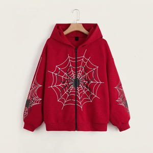 Sudadera con capucha y cremallera bordada para hombre, con máscara facial integrada, cálida para invierno, informal, diseño Y2K, chaqueta deportiva - Product Image 1