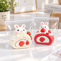 Sachet auto-scellant en PVC transparent personnalisé avec trou de suspension pour emballage de pain, gâteaux, jouets Squishy, jouets Fidget, pochette de présentation réutilisable