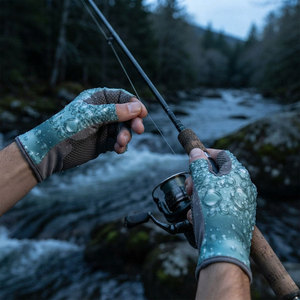 Sublimation Bubble Printing Unisex Fishing <b>Gloves</b> UPF 50+ Protection Non Slippery Water Sports <b>Gloves</b> Wholesale Custom <b>Gloves</b> - Product Image 4