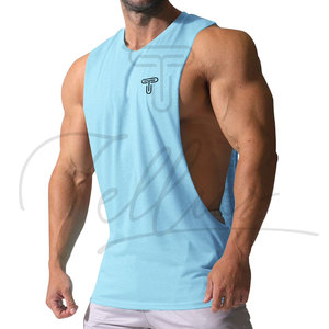 Débardeur de sport décontracté respirant avec logo personnalisé pour hommes, débardeur de musculation sans manches, 100% coton - Product Image 6
