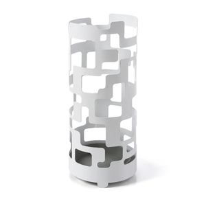 Porte-parapluies moderne en métal découpé au laser, creux et sculpté, blanc, avec plateau de récupération d'eau, pour entrée de maison, vente en gros - Product Image 2