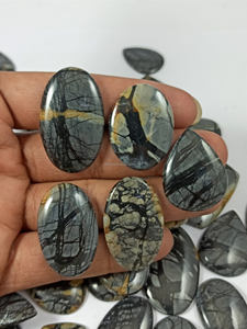 Cabujón de Jaspe Picasso Natural al por Mayor, Cuarzo Cristalino Hecho a Mano, Gema Suelta para Fabricación de Joyas - Product Image 2