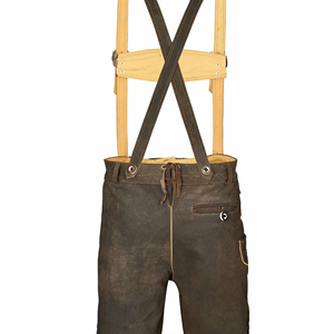 Lederhosen Bávaros Personalizados OEM, Nuevos, de Primera Calidad, Ajustados, para Adultos, Disfraz de Oktoberfest, Lederhosen Alemanes de Gamuza de Cabra - Product Image 6