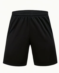 Camiseta de Fútbol para Hombre, Cuello en V, Azul Oscuro, Transpirable, con Estampado 3D, Personalizable con Nombre de Equipo, Pantalones Cortos Deportivos con Cintura Elástica Negra - Product Image 3