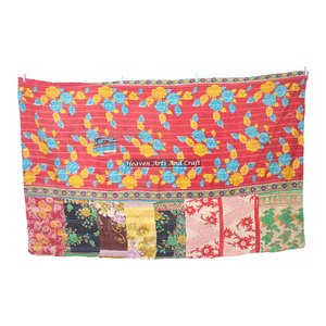 Indian Kantha Quilt Vintage <b>Blanket</b> Gudri Handmade Bedspread Indian Reversible Hand Stitched <b>Heavy</b> Throw Old Sari <b>Blanket</b> Patch - Product Image 1