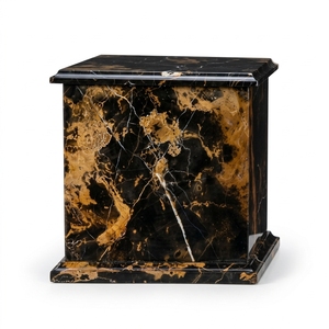 Urne funéraire artisanale américaine et européenne en marbre, pierre naturelle marron, pour adulte, pot commémoratif, finition polie haute brillance - Product Image 6