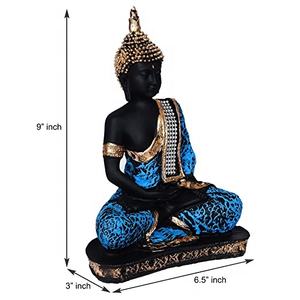 Statue de bouddha de méditation de qualité supérieure, matériau en résine Samadhi bouddha pour la décoration intérieure (bleu) - Product Image 3