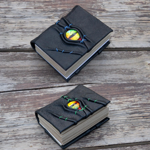Mini journal en cuir œil de dragon, carnet de notes gothique de poche, livre de sorts fantastique à couverture rigide, journal inspiré de Hocus Pocus avec œil de monstre - Product Image 5