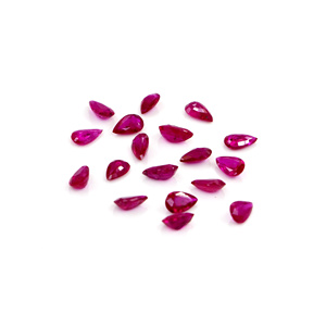 Rubíes naturales sin tratar de Mozambique, calibrados en forma de pera de 3x5 mm, piedras preciosas de rubí facetadas naturales sueltas para la fabricación de joyas, listas para usar. - Product Image 3