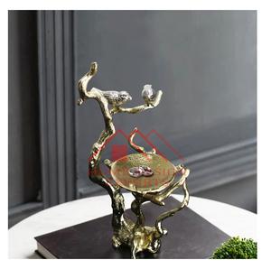 ที่วางเทียนรูปนกขับร้อง สำหรับตกแต่งห้องนั่งเล่น สไตล์โมเดิร์น ขนาดเล็ก สีทองโบราณ - Product Image 1