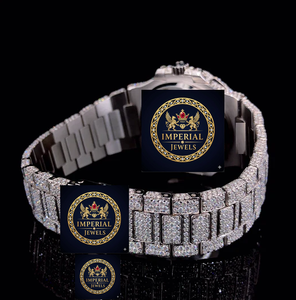 Montre unisexe de luxe en acier inoxydable avec moissanite D VVS, mouvement à quartz, design de créateur, sertie de pierres étincelantes de haute qualité - Product Image 2