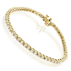 กำไลข้อมือเพชรเทียม EtherStar Jewels 2.00 กะรัต E VS1 ทอง 18K ดีไซน์คลื่นหยักแบบ S-Link รับรองโดย IGI ของขวัญสุดคลาสสิก - Product Image 4