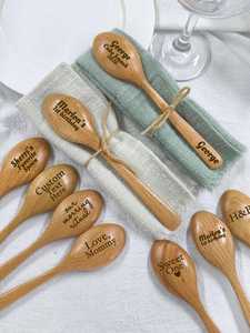 Cuillère en bois gravée sur mesure avec enveloppe en lin, artisanat Khadim SP-3, compatible lave-vaisselle et micro-ondes, lavage à la main uniquement, ustensiles - Product Image 6