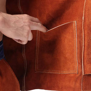Leather Welding <b>Work</b> Jacket Quick Leather Flame Retardant <b>Waterproof</b> Heavy Duty Split Cowhide 500C-1000C Heat Resistance - Product Image 6