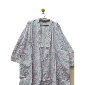 Kimono hecho a mano, bata de algodón 100% para mujer, largo bohemio Hippie, albornoz, Vestido tipo Kimono, vestido étnico, Tops, ropa de playa con estampado Floral - Product Image 3