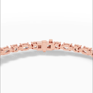 Luxury 18K Gold Marquise Lab Grown Diamond Tennis <b>Bracelet</b> 38 <b>Stones</b> | 7 Inch Contemporary Designer Fine Jewelry for Women | - Product Image 2