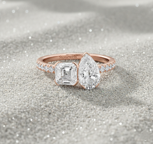 Stonewels Toi Et Moi Pav Lab-Grown Diamond Rose Gold Plated Prong Set for Certified <b>Ring</b> - Product Image 3