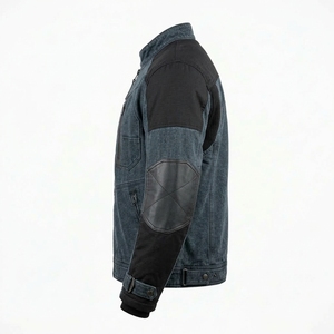 Chaqueta de Motociclista para Hombre, Estilo Vintage, Lavada, con Parches de Cuero, Protectora, para Motociclismo, Ropa de Calle, Abrigo Personalizado - Product Image 4