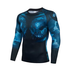 New Style <b>Men</b> Rash Guard Full Sleeve <b>Compression</b> Gym <b>Shirt</b> High Quality Breathable Spandex Polyester Custom Rash Guard Adults - Product Image 3
