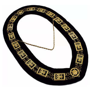 เครื่องประดับพิธีกรรมเมสัน ระดับ 32 องศา ปีกพับลง แบบพิธีกรรมสก็อตแลนด์  สร้อยคอชุบทอง  เครื่องประดับพิธีกรรมเมสัน - Product Image 2