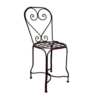 Traditional Iron <b>Dining</b> <b>Chair</b> with Scroll Back Design for Outdoor Use Stable Antique Style Home Furniture - Product Image 1