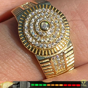 Anillo de Plata 925 de Lujo con Diamante Cultivado en Laboratorio, Diseño Redondo Grande con Piedras Concéntricas para Compradores Mayoristas - Product Image 6