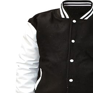 Chaqueta varsity de dos tonos para hombre con puños acanalados en la parte delantera, forro suave y estilo deportivo juvenil para atuendos urbanos informales. - Product Image 6