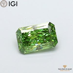 เพชรสีเขียวแฟนซีสดใส ความใสระดับ VVS2 พร้อมใบรับรอง IGI น้ำหนัก 1.51 กะรัต เพชร CVD ผลิตในห้องปฏิบัติการ ทรงเรเดียนท์ สำหรับเครื่องประดับที่มีสไตล์ - Product Image 1
