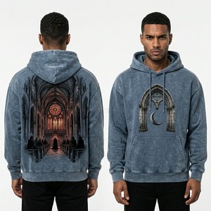 Sweat à capuche personnalisé pour homme avec illustration Sirène Sirène, vert menthe, streetwear, pull en molleton à capuche, fabrication usine - Product Image 5