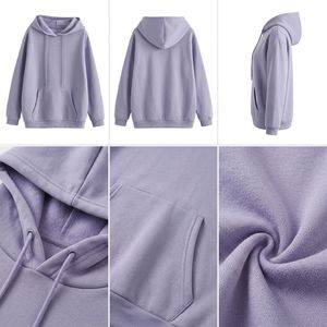 เสื้อฮู้ดดี้คุณภาพสูงสั่งทำพิเศษ ทรงโอเวอร์ไซส์ หนานุ่ม ใส่ได้ทั้งชายและหญิง ผ้าฟลีซเรียบ สไตล์สตรีทแวร์ ไหล่ตก ทรงหลวม ไม่มีลาย - Product Image 4
