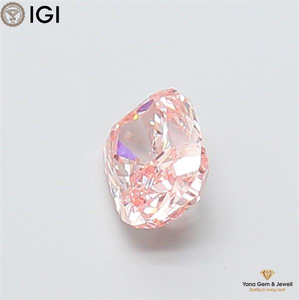 Diamant de laboratoire CVD certifié IGI, forme coussin, 1,00 carat, couleur rose vif fantaisie, clarté VS1, pour pendentif solitaire élégant - Product Image 3