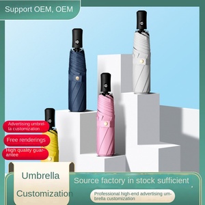 Classic Customizable Black Glue Printable Logo Sunny Folding <b>Umbrella</b> <b>Automatic</b> Three-Fold Business Gift - Product Image 2