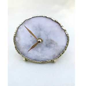 Metallic Roman Numeral Desk <b>Clock</b> Suspended Arch Frame Modern Classic Artistic Vintage Inspired Home Office Timepiece - Product Image 3