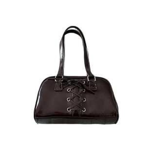 Women's <b>Beige</b> Canvas Polka Dot <b>Crossbody</b> <b>Bag</b> Black Trim Zipper Closure Shoulder Purse Wholesale Women's Genuine Leather - Product Image 2