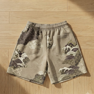 Shorts de bain sublimés pour hommes avec cordon de serrage à la taille, longueur mi-cuisse, style décontracté, sublimation, 100% polyester respirant - Product Image 6