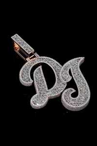 Colgante de Plata de Ley 925 con Letra Inicial Personalizada, Colgante con Nombre de Diamante Moissanite VVS, Colgante Hip Hop con Incrustaciones de Diamantes - Product Image 4