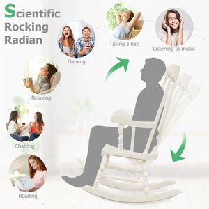 Fauteuil à bascule en bois massif pour jardin et terrasse, mobilier d'extérieur haut de gamme - Product Image 3