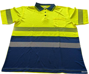 Polo de sécurité en polyester personnalisé pour homme, haute visibilité, réfléchissant, pour travaux de construction, manches longues - Product Image 3