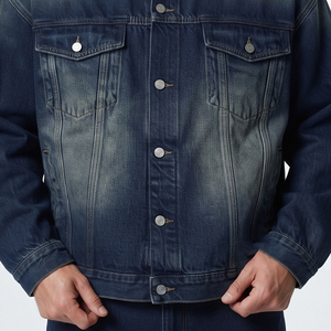 Chaqueta de mezclilla informal para hombre al por mayor, estilo de moda, chaqueta vaquera con botones y cuello vuelto para hombre - Product Image 4