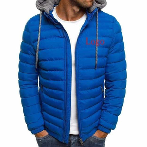 เสื้อแจ็คเก็ตพัฟเฟอร์บุผ้านวมสำหรับผู้ชาย แบบคอตั้งและมีฮู้ดสั่งทำได้ พร้อมโลโก้ OEM ผลิตตามสั่ง ขายส่งจำนวนมากสำหรับฤดูหนาว - Product Image 6