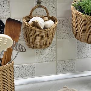 Support à ustensiles de cuisine en rotin, ensemble de rangement pour ail en osier fait main, cadeau de cuisine, cadeau pour hôtesse, cadeau de mariage - Product Image 3