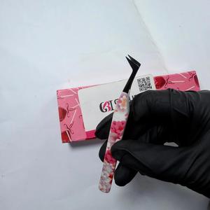 Extensiones de pestañas de 90 grados, 10 mm, con punta de fibra suave, de acero inoxidable recubierto de papel floral. - Product Image 2
