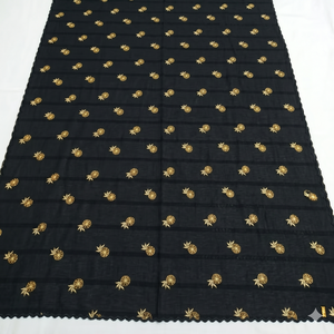Wholesale Women Black <b>Chiffon</b> Shawl Gold Pineapple Foil Print Long Lightweight <b>Scarf</b> All Seasons Daily Wear OEM Supplier - Product Image 1