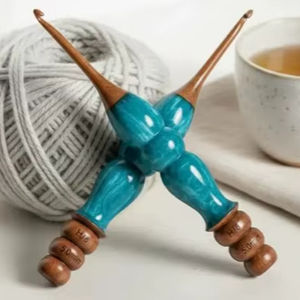 High Quality Resin and Natural Wood <b>Crochet</b> <b>Hook</b> for Knitting Yarn Crafting With Durable Ergonomic Handmade Design - Product Image 1